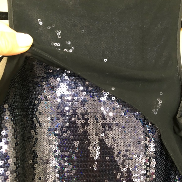 Amanda Uprichard Sapphire blue/navy sequined Top S - Picture 6 of 10